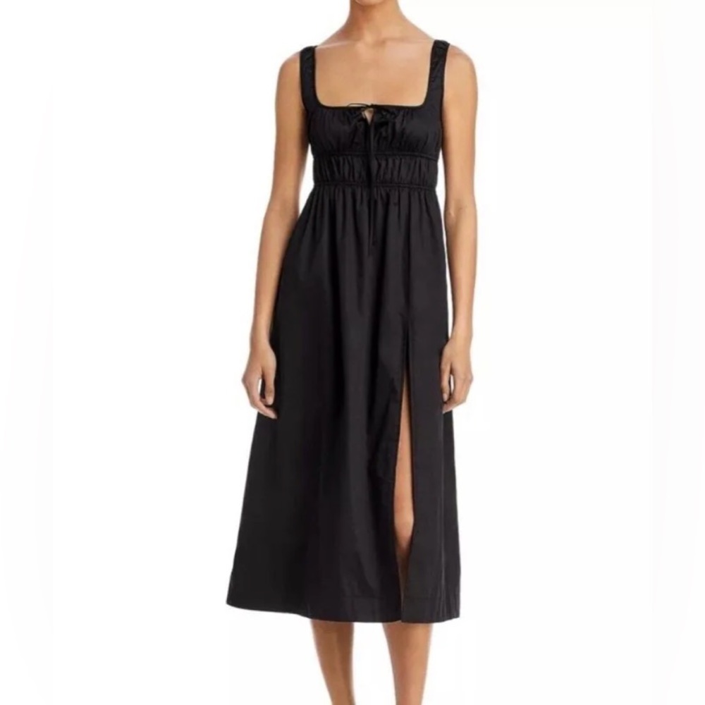 Aqua shirred elastic top dress